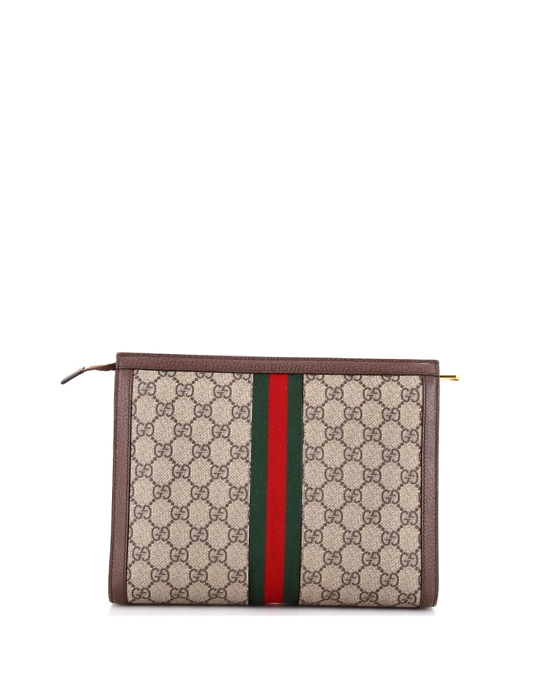 Pre-Owned Gucci Medium Ophidia Pouch Gg Coated Canvas