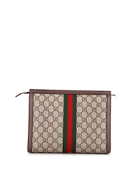 Pre-Owned Gucci Medium Ophidia Pouch Gg Coated Canvas