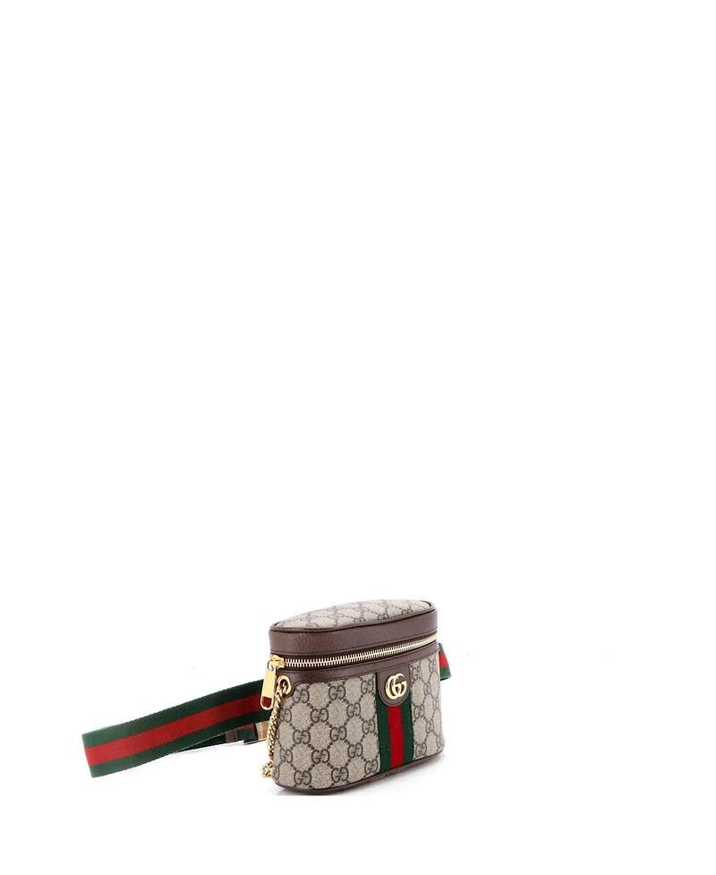 Pre-Owned Gucci Small Ophidia Chain Belt Bag Gg Coated Canvas