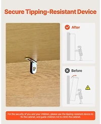 Sugift 6 Drawer Rattan Dresser, Natural Rattan Chest with Metal Handle for Bedroom