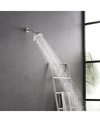 Busdays 5 Inch Brushed Nickel High Pressure Fixed Shower Head 6 Spray Settings Rain Showerhead with Anti Clogging Nozzles Low Flow Easy Install