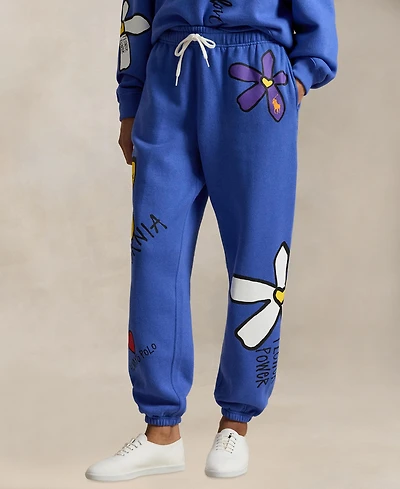 Polo Ralph Lauren Women's Floral Graphic High-Rise Tapered Sweatpants
