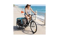Zeus and Ruta Cat Bike Trailer with 20 Air Tires Quick Release Wheels Reflectors Flag Spacious Design Easy Setup