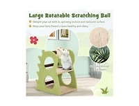 Zeus and Ruta Modern 2 Tier Cat Tree with Rotatable Sisal Ball Stylish Scratching Post Tower for Indoor Cats