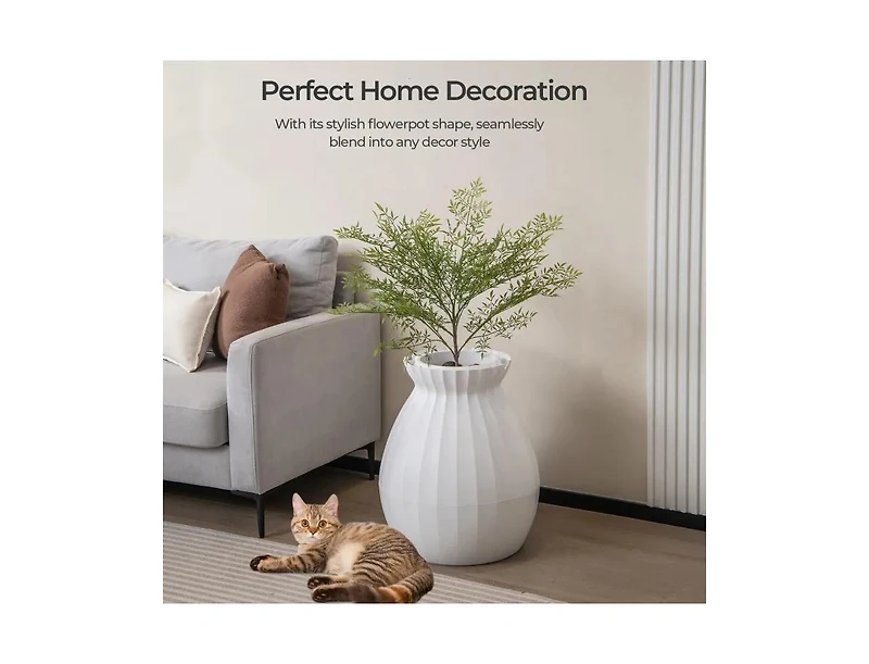 Zeus and Ruta Smart Cat Litter Box with Electronic Odor Removal and Sterilization for Indoor Cats