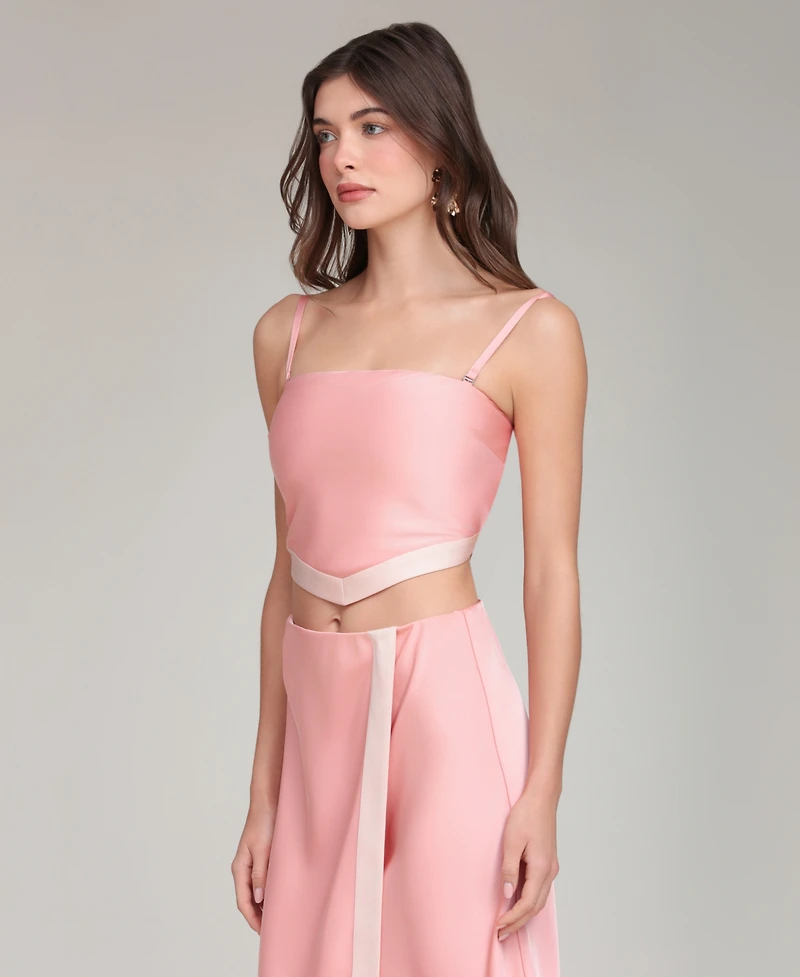 Avec Les Filles Women's Square Neck Scarf Top