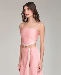 Avec Les Filles Women's Square Neck Scarf Top