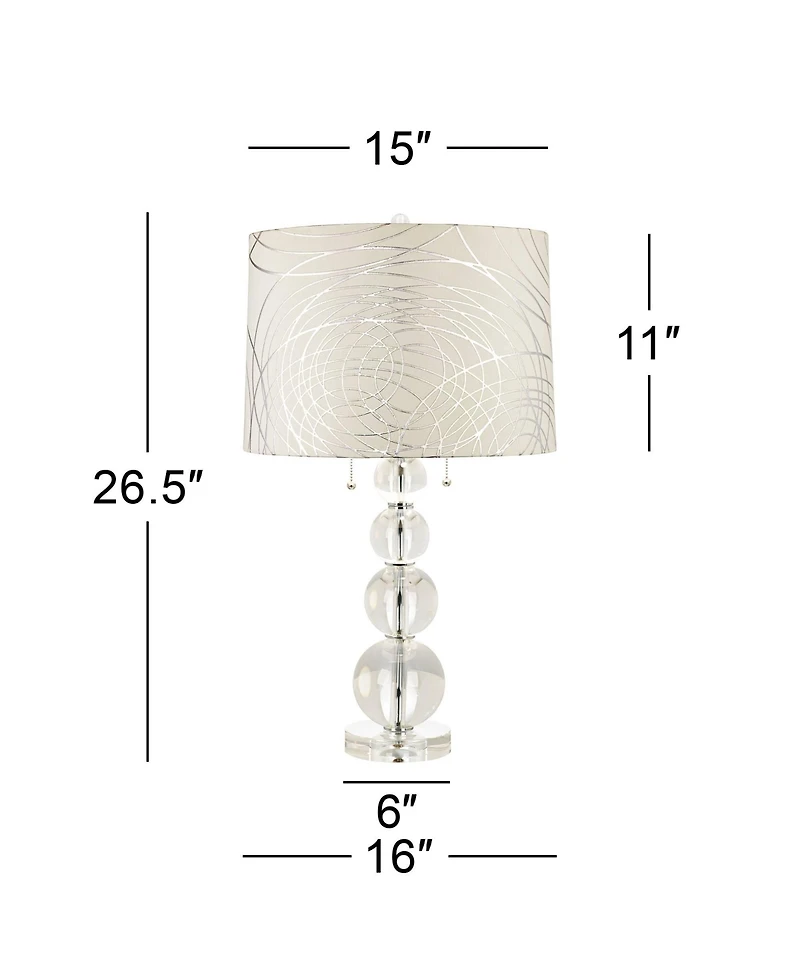 Vienna Full Spectrum Modern Table Lamp 26.5" High Clear Crystal Stacked Spheres