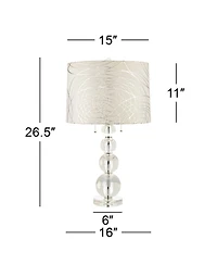 Vienna Full Spectrum Modern Table Lamp 26.5" High Clear Crystal Stacked Spheres