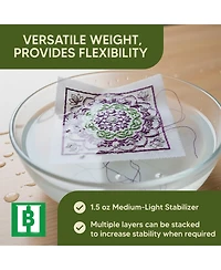 Gnuadz Water Soluble Embroidery Stabilizer Roll Washaway Backing Machine Hand 12" x 25 1.5 Oz