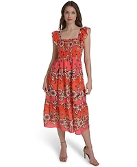 Vince Camuto Petite Square Neck Sleeveless Midi Dress
