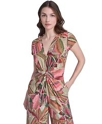 Vince Camuto Petite V-Neck Short-Sleeve Jumpsuit