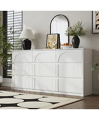 Famapy 63" 9-Drawer Wooden Dresser with Elegant Design – Bedroom Storage Chest