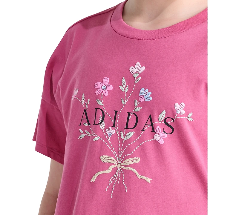 adidas Girls' 8-16 Drop Shoulder Short-Sleeve T-Shirt