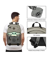 Star Wars: The Mandalorian Grogu Pouch 17" Adult Hooded Backpack