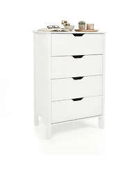Slickblue 4-Drawer Nightstand Dresser Solid Wood with Anti-Tip Device
