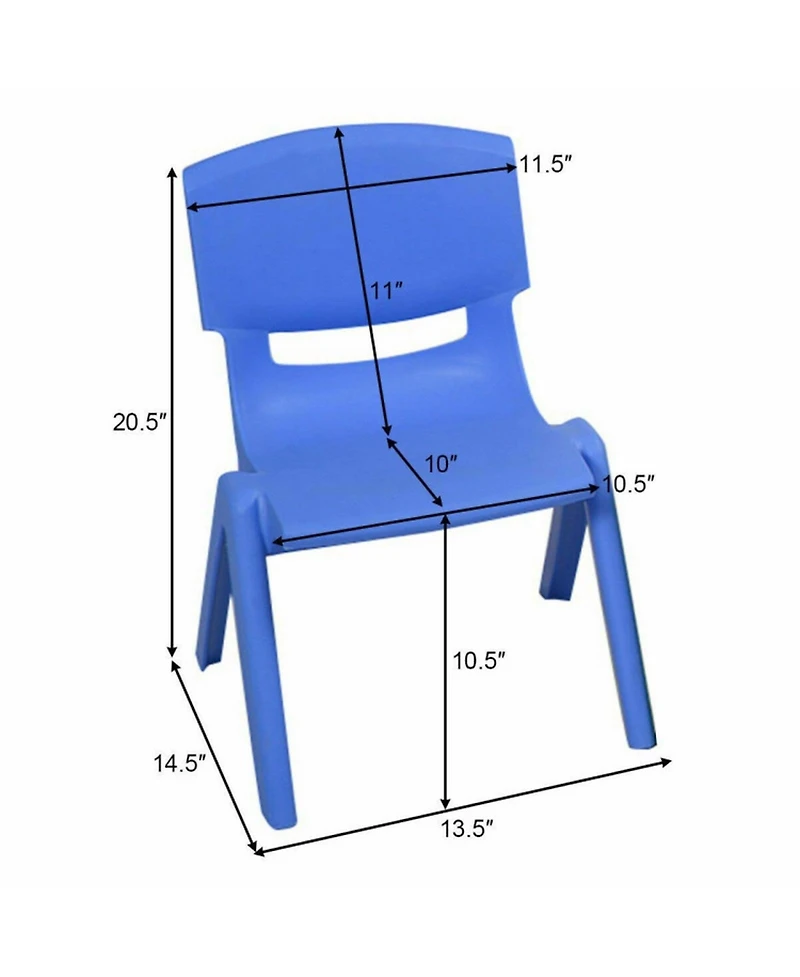 Gouun 4-Pack Stackable Children Chairs for Playroom and Classroom