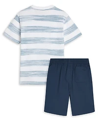 Scotch & Soda Boys' 8-16 Striped Short-Sleeve T-Shirt and Shorts, 2-Piece Set