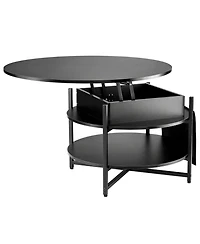 Sugift Lift Top Coffee Table, 35.3 in Round, with Extra Storage for Living Room