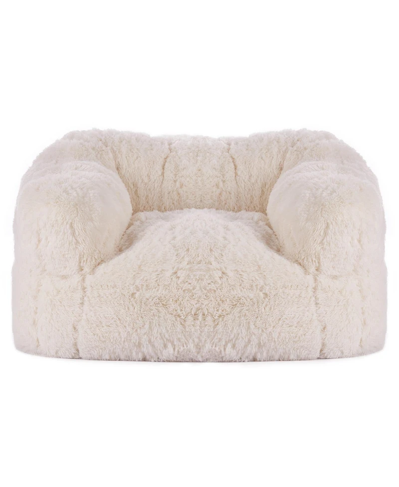 Sugift Bean Bag Chair, Plush Sofa Chair with Armrests, High-Density Foam