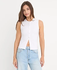 Good American Women's Button-Front Sleeveless Top, Regular & Plus