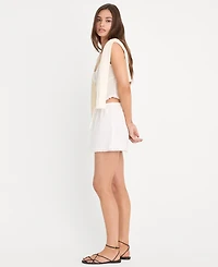Good American Women's Eyelet Voile Pull-On Mini Skirt