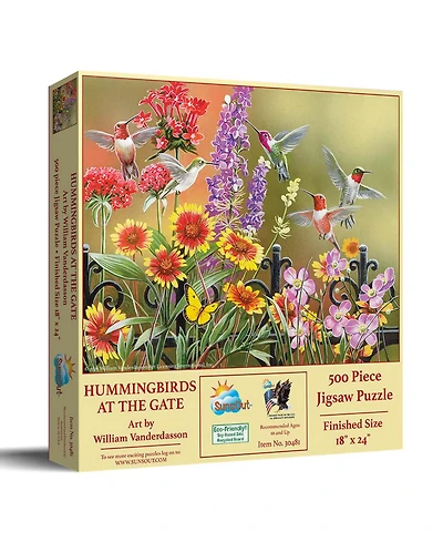 SunsOut Hummingbirds at the Gate 500 piece Jigsaw Puzzle for Adults