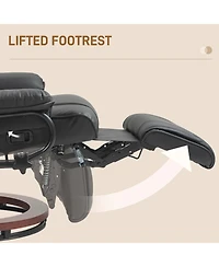 Boyel Living Manual Swivel Recliner Chair with Pu Leather and Footrest