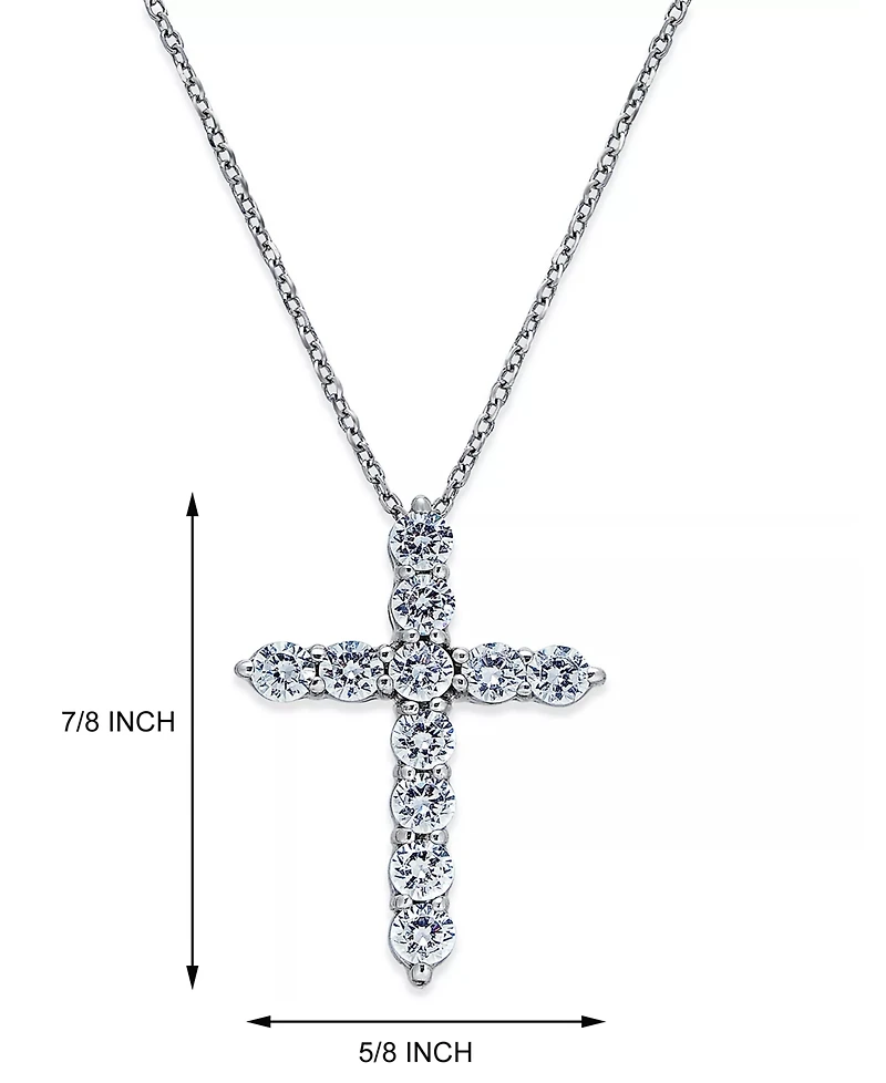 Diamond Cross Pendant Necklace (1 ct. t.w.) in 14k White Gold