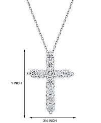 Diamond Cross Pendant Necklace (1-1/2 ct. t.w.) in 14k White Gold