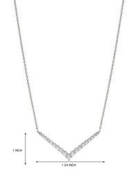 Diamond Chevron Statement Necklace (2 ct. t.w.) in 14k White Gold, 16" + 2" extender