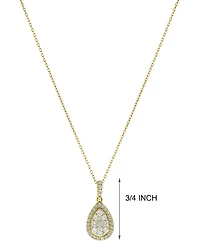 Diamond Teardrop Cluster Halo Pendant Necklace (5/8 ct. t.w.) in 14k Gold or 14K White Gold