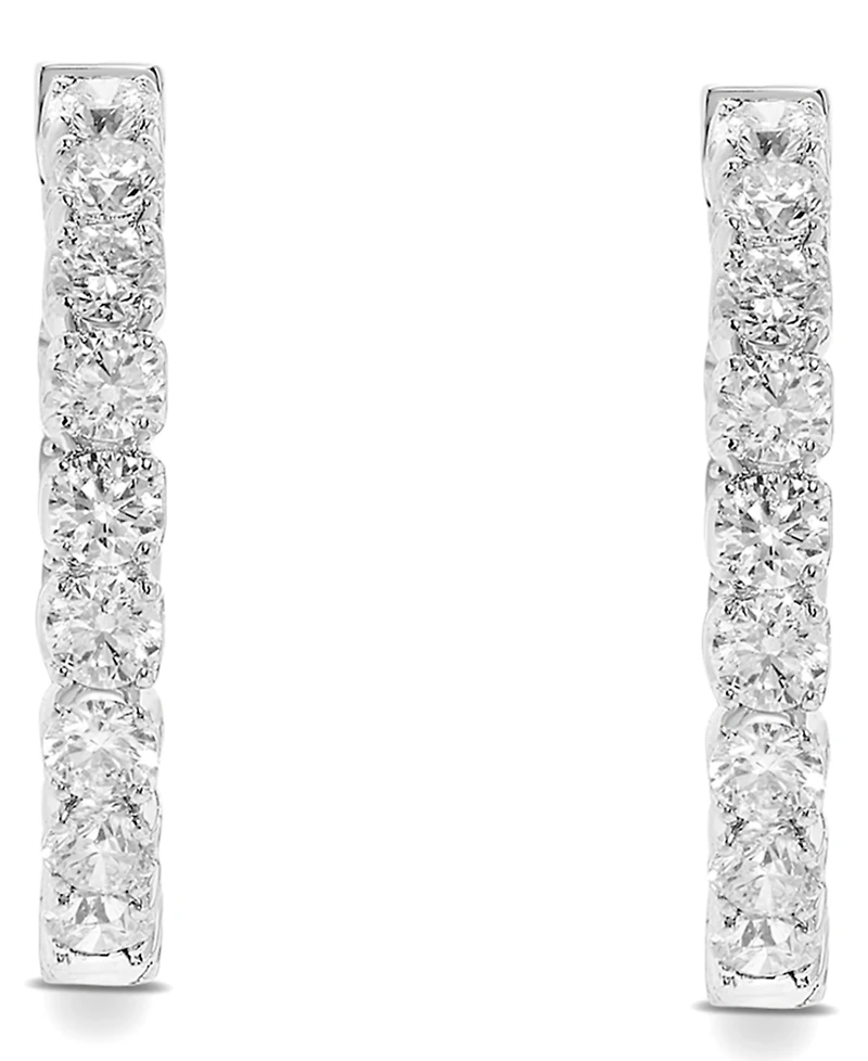 Diamond In & Out Hoop Earrings (4 ct. t.w.) in 14k White Gold