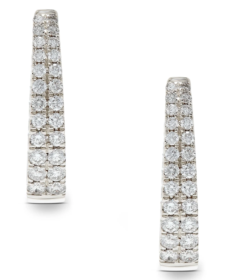 Diamond Graduated In & Out Hoop Earrings (1-1/2 ct. t.w.) in 14k White or Yellow Gold