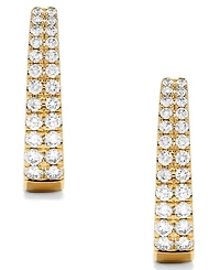 Diamond Graduated Double Row Hoop Earrings (1 ct. t.w.) in 14k White Gold or 14k Yellow Gold