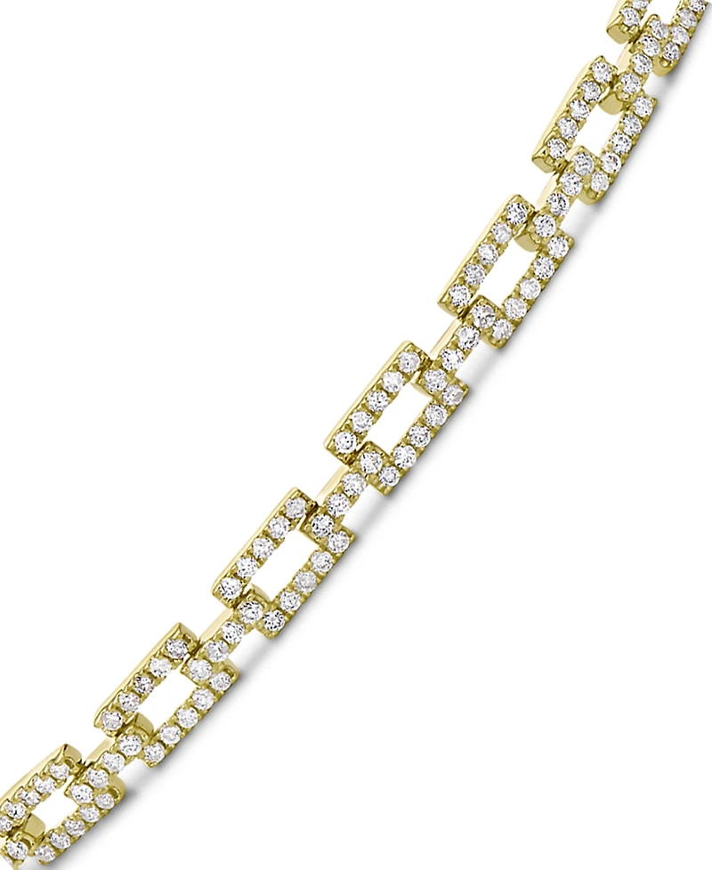 Diamond Square Link Bracelet (2 ct. t.w.) in 14k Gold or 14k White Gold
