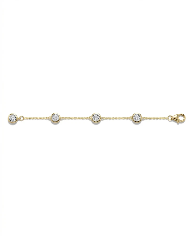 Diamond Bezel-Set Cable Link Chain Bracelet (1/2 ct. t.w.) in 14k Gold