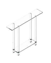 Sugift Acrylic Console Table, 2-Tiers Narrow Side Desk with Storage for Living Room