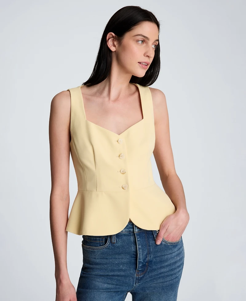 Kenneth Cole Women's Sleeveless Curved Peplum Vest