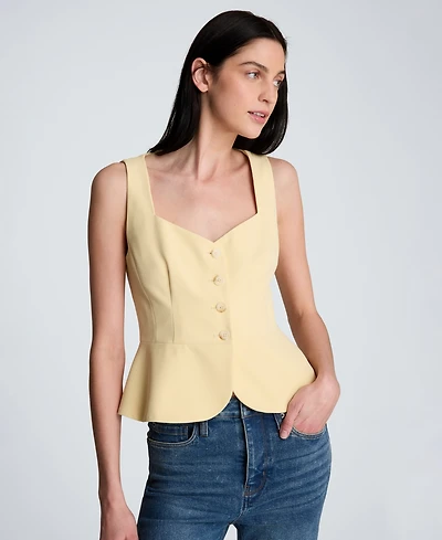 Kenneth Cole Women's Sleeveless Curved Peplum Vest