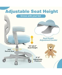 Gouun Adjustable-Height Children Study Chair with Armrest and Footrest