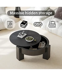 Rainsken 31.5'' Round Coffee Table with Hidden Storage