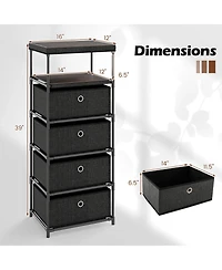 Slickblue Drawer Storage Dresser with Open Shelves Modern Design