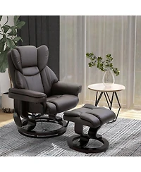 Boyel Living Massage Recliner Chair with Ottoman 10 Vibration Points 360degree(s) Swivel Faux Leather