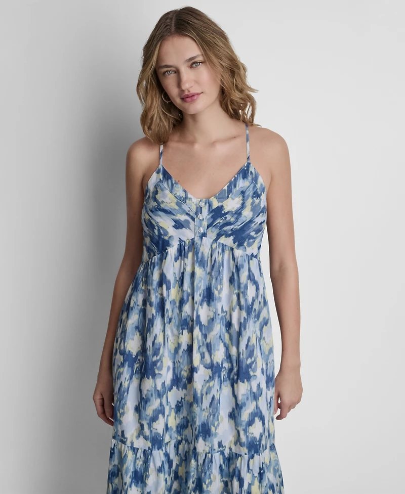 Dkny Jeans Women's V-Neck Tiered Tank Dress