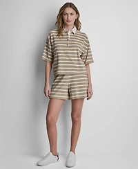 Dkny Jeans Women's Striped Polo T-Shirt