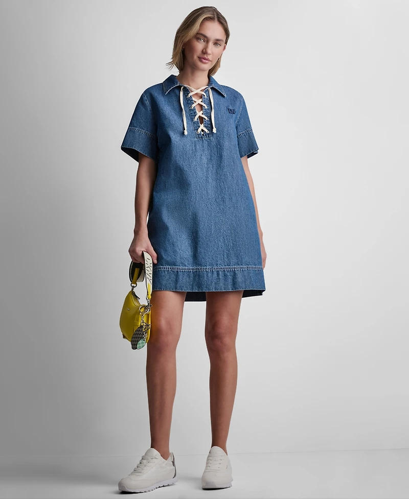 Dkny Jeans Women's Short-Sleeve Shift Dress