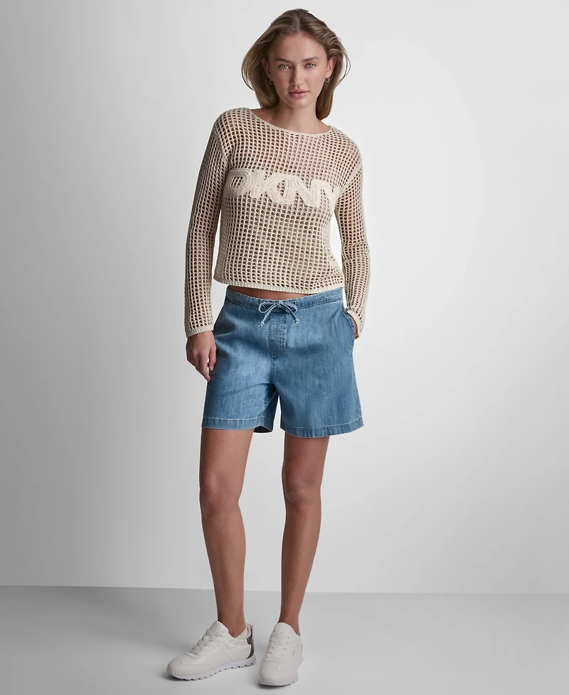 Dkny Jeans Women's Long-Sleeve Boat Neck Sweater