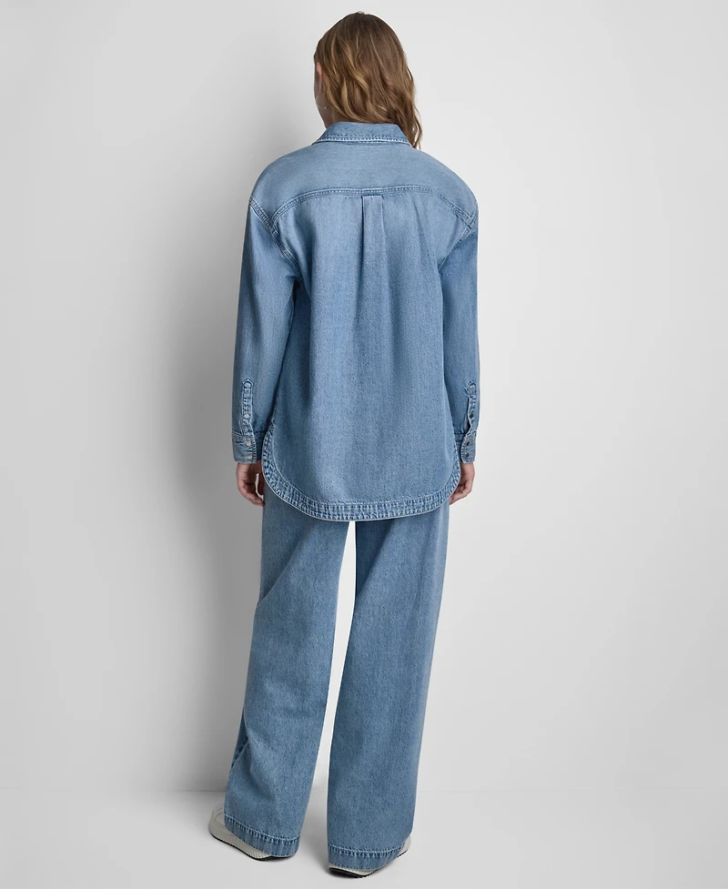 Dkny Jeans Women's Long-Sleeve Oversized Shirt