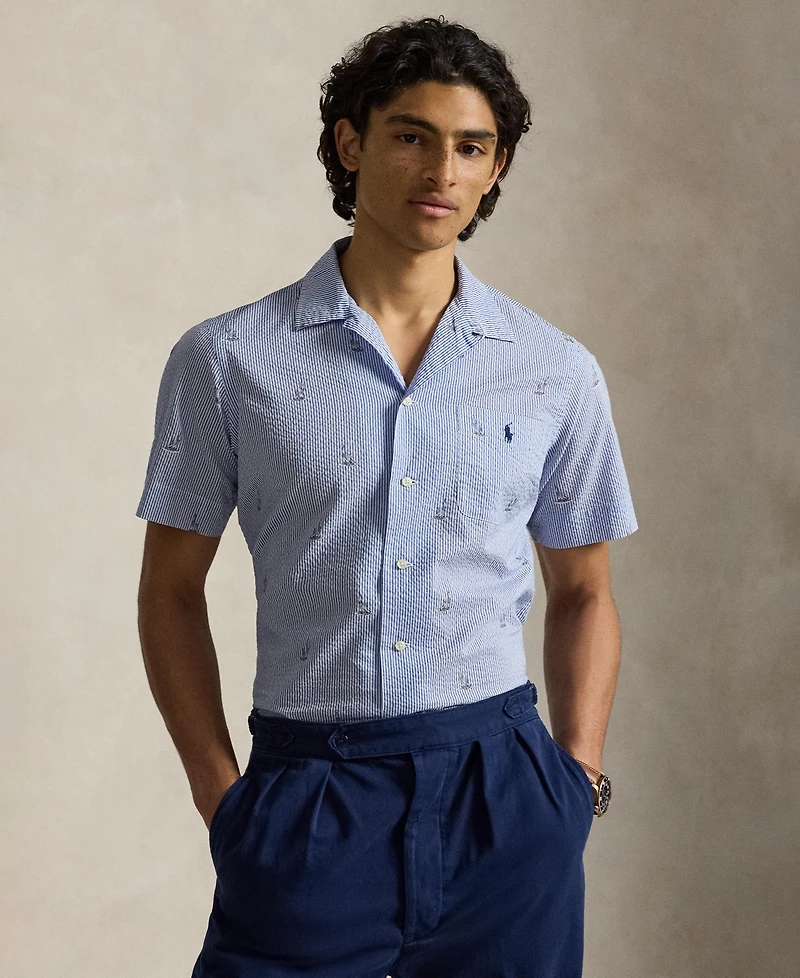 Polo Ralph Lauren Men's Classic-Fit Sailboat Seersucker Shirt